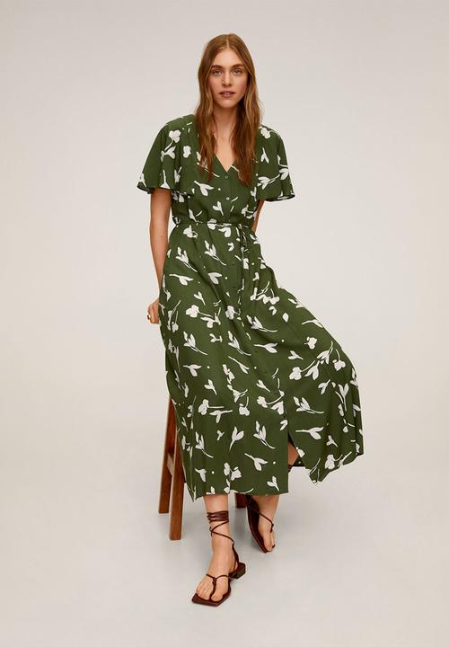 MANGO - Dress Clau - khaki