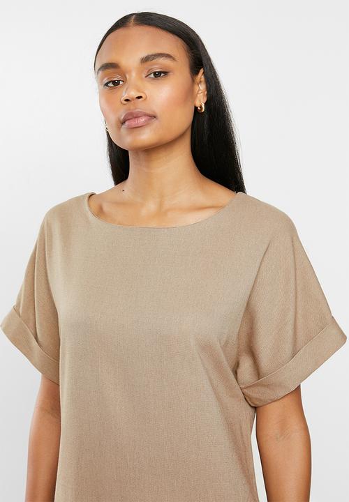 edit - Linen ss tunic dress - taupe