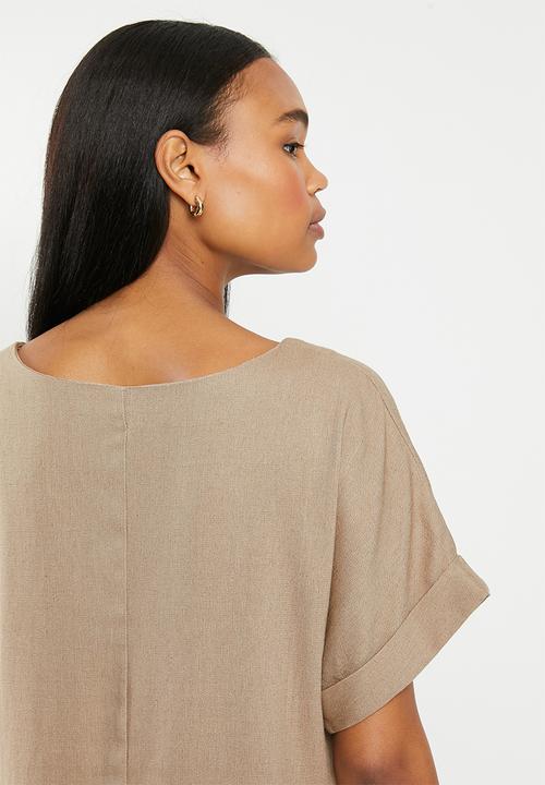 edit - Linen ss tunic dress - taupe