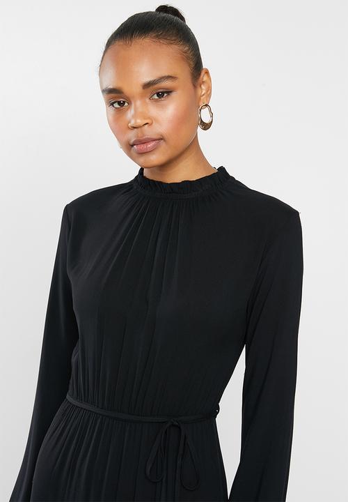 edit - Tiered maxi dress - black