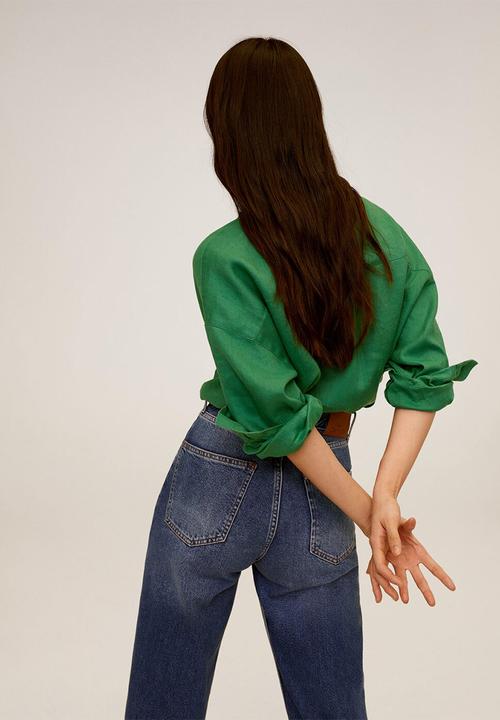 MANGO - Shirt liniki - green