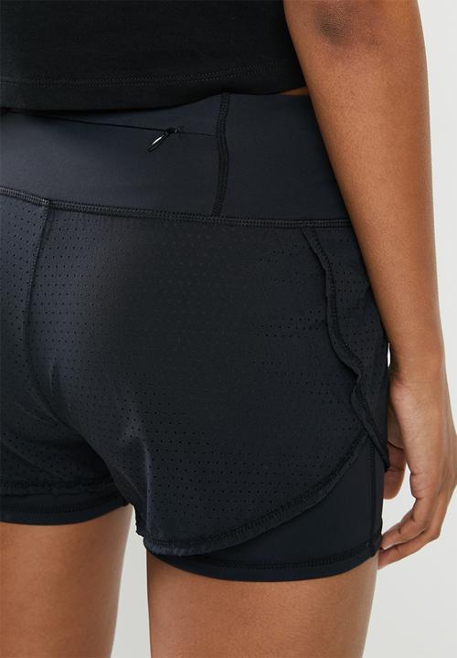 Superdry. - Training  double layer shorts - black