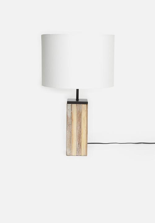 Sixth Floor - Wood panel lamp base - natural