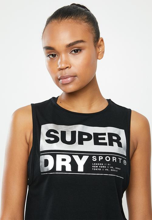 Superdry. - Streetsport crop tank - black