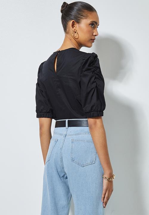 Superbalist - Puff short sleeve blouse - black