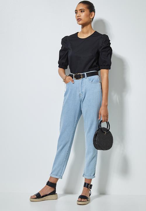 Superbalist - Puff short sleeve blouse - black