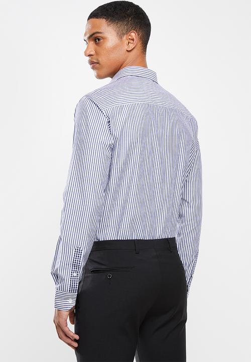 Pringle of Scotland - Daxton long sleeve styled shirt - navy & white