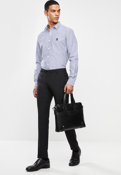 Pringle of Scotland - Daxton long sleeve styled shirt - navy & white