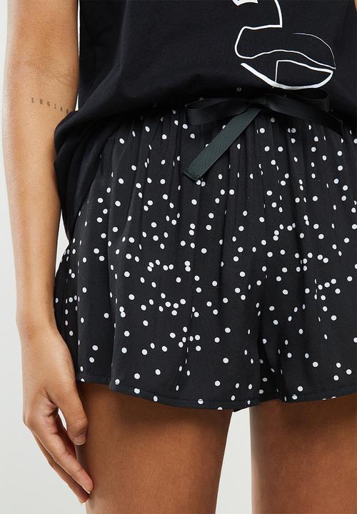 Superbalist - Shorts & tee set - black & white 