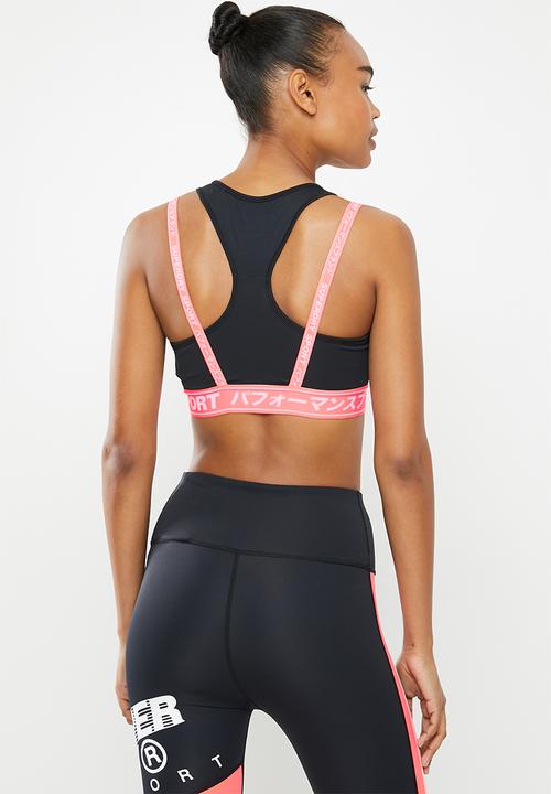 Superdry. - Training graphic bra - coral & black 