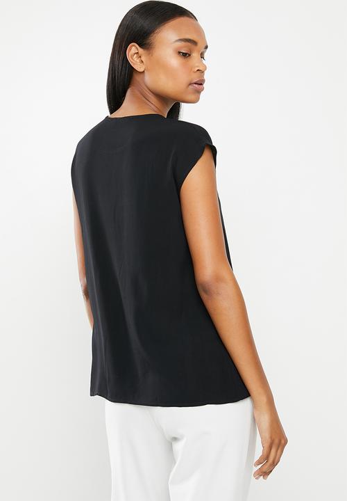edit - Woven basic shell - black