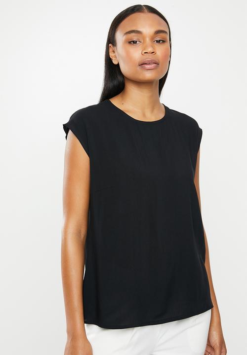 edit - Woven basic shell - black