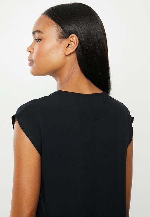 edit - Woven basic shell - black