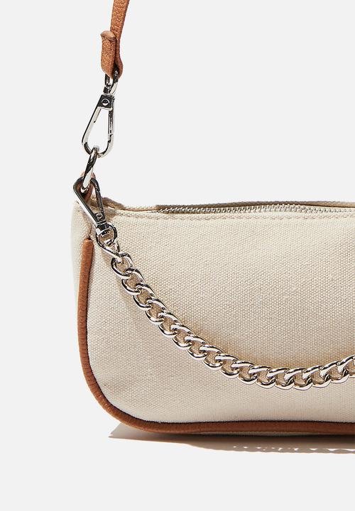Rubi - Sophia chain cross body bag - tan & cream 