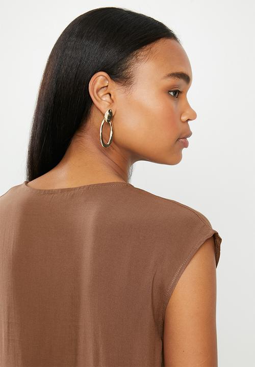 edit - Woven basic shell - brown