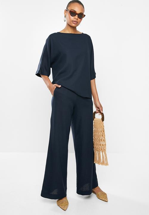edit - Linen wide leg - navy