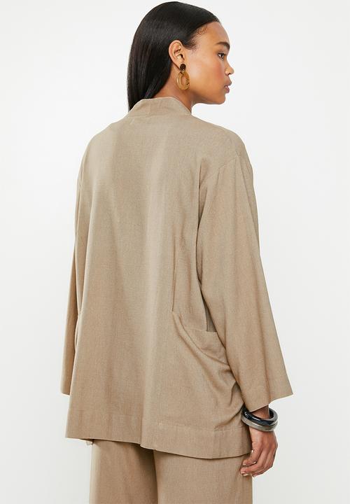 edit - Linen shacket - taupe