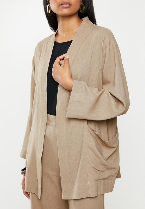 edit - Linen shacket - taupe