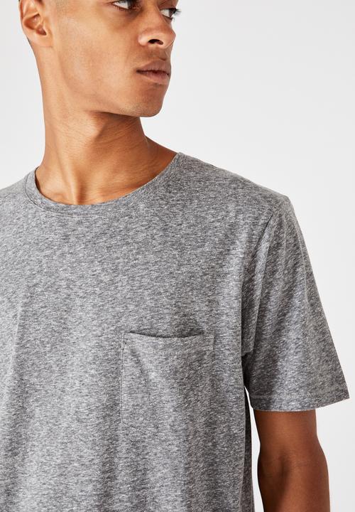 Cotton On - Slub crew neck tee - grey