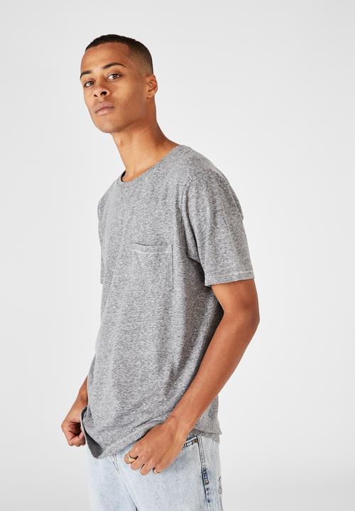 Cotton On - Slub crew neck tee - grey