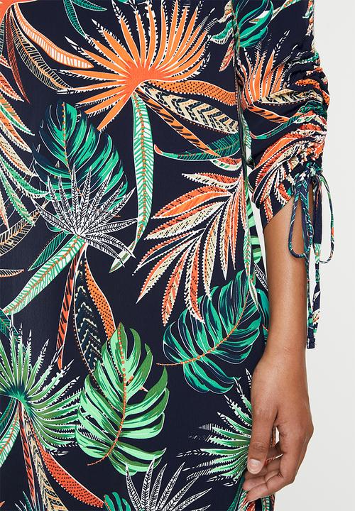 edit - Gauged sleeve woven tunic - multi