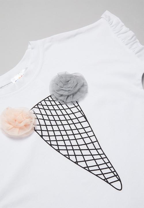 Pop Candy - Girls shorts and tee set - white & pink