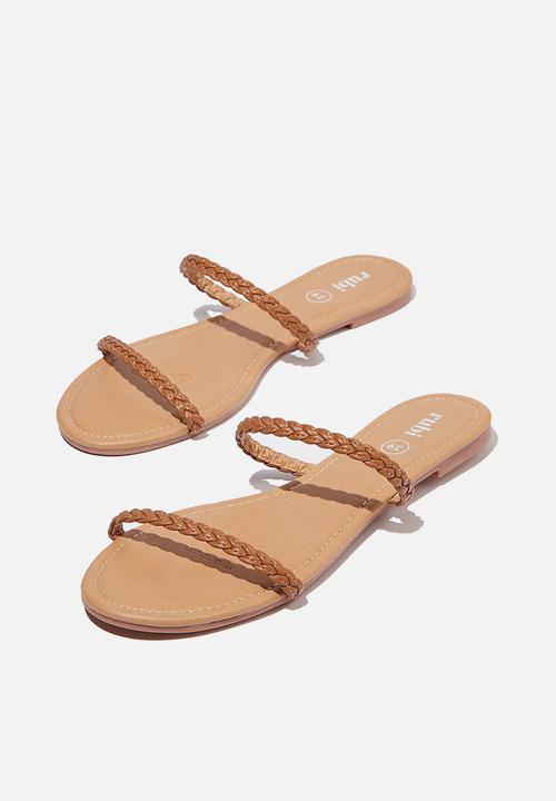 Cotton On - Everyday thin braided slide - tan