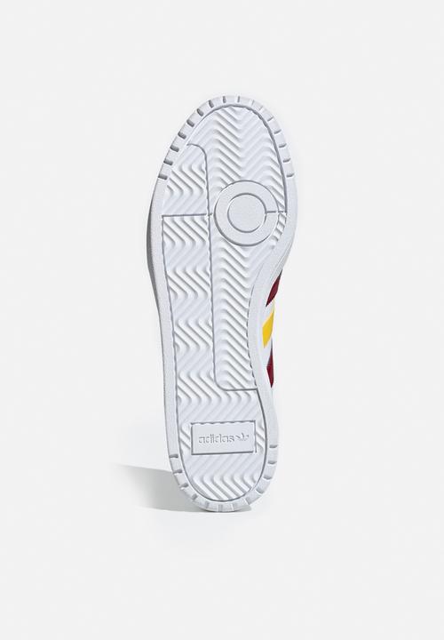 adidas Originals - Team Court - ftwr white / collegiate burgundy / wonder glow