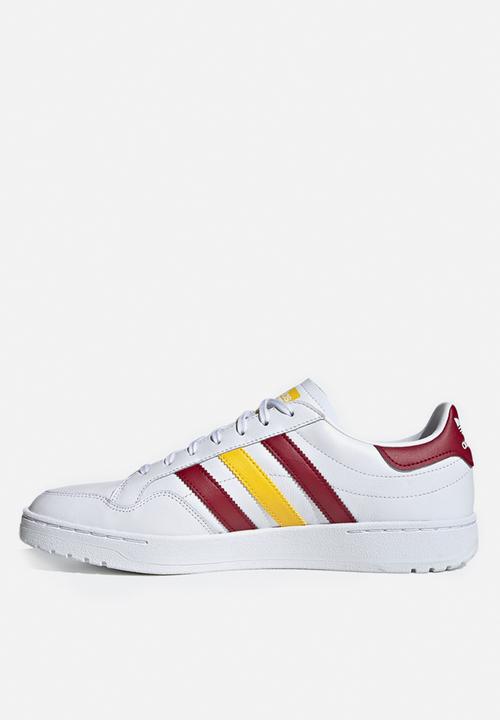 adidas Originals - Team Court - ftwr white / collegiate burgundy / wonder glow