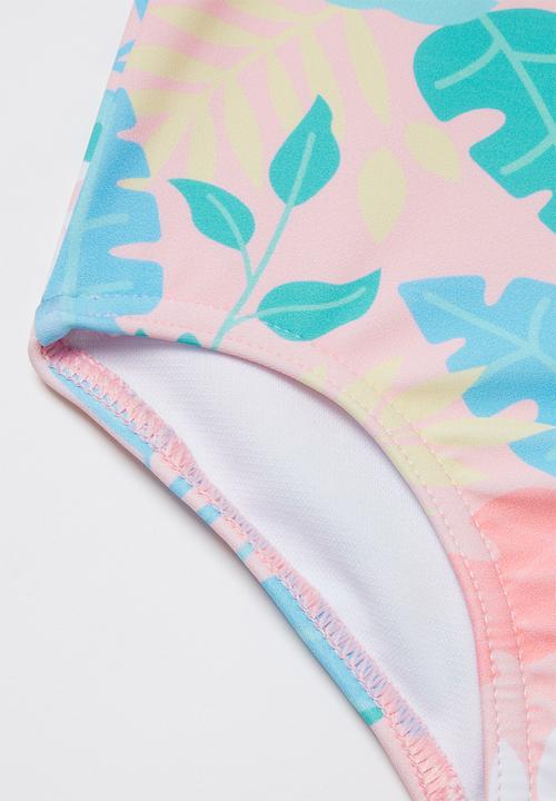 Pop Candy - Tropical one piece swimsuit with frills - multi
