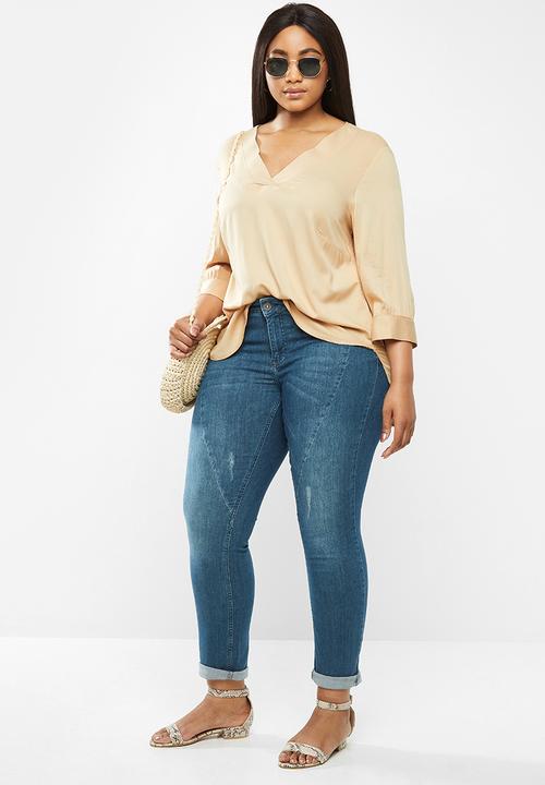 JUNAROSE - Louise 3/4 sleeve blouse - neutral