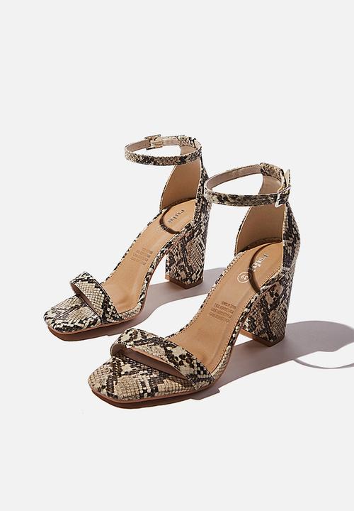 Cotton On - San square toe heel - brown