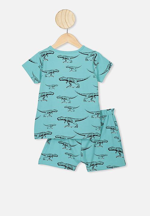 Cotton On - Hudson short sleeve pj set - blue