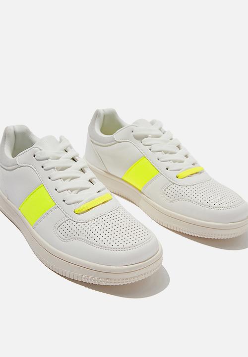 Cotton On - Alba retro low rise  - white &  lime 