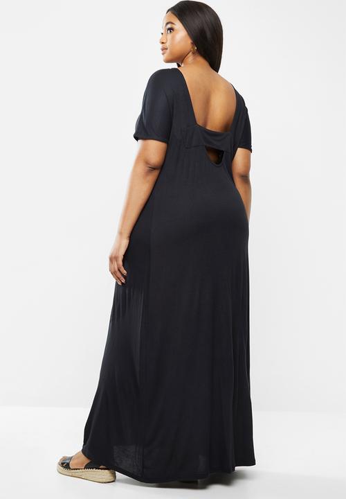 Vero Moda - Viras short sleeve maxi dress curve - black