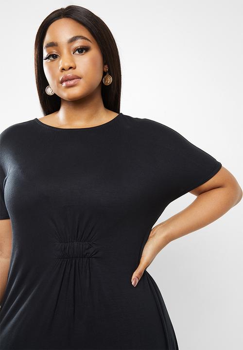 Vero Moda - Viras short sleeve maxi dress curve - black