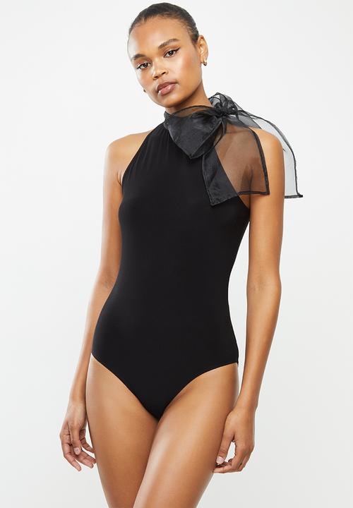 MILLA - Bow detail bodysuit - black