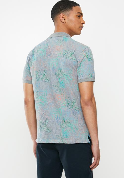 POLO - Floral print custom fit golfer - multi 