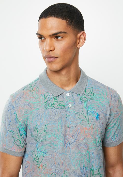 POLO - Floral print custom fit golfer - multi 
