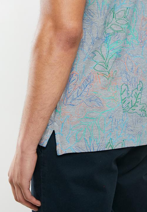 POLO - Floral print custom fit golfer - multi 