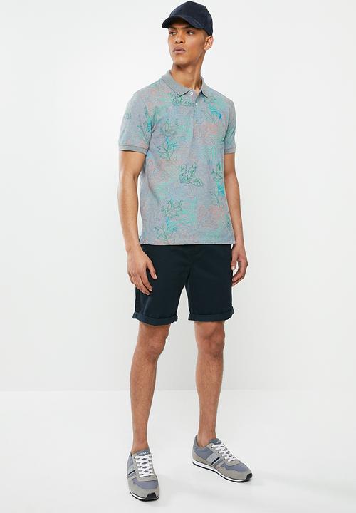 POLO - Floral print custom fit golfer - multi 