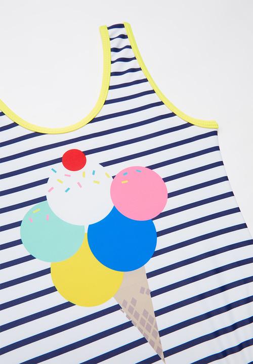 Pop Candy - Girls stripe swimsuit - multi