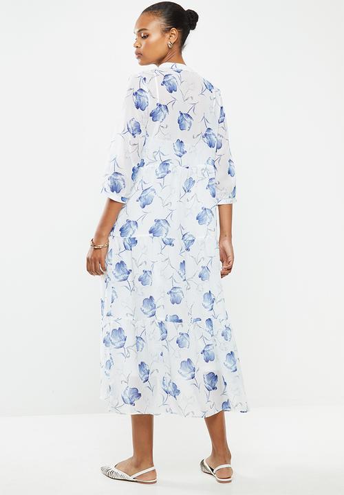 MILLA - Chiffon tiered dress - blue 