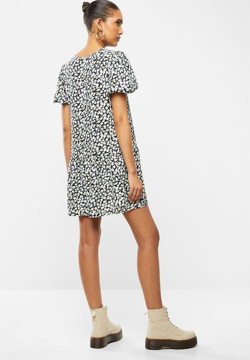Blake - Puff sleeve mini dress - multi