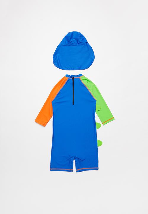 Pop Candy - Boys dino swimsuit - green & blue
