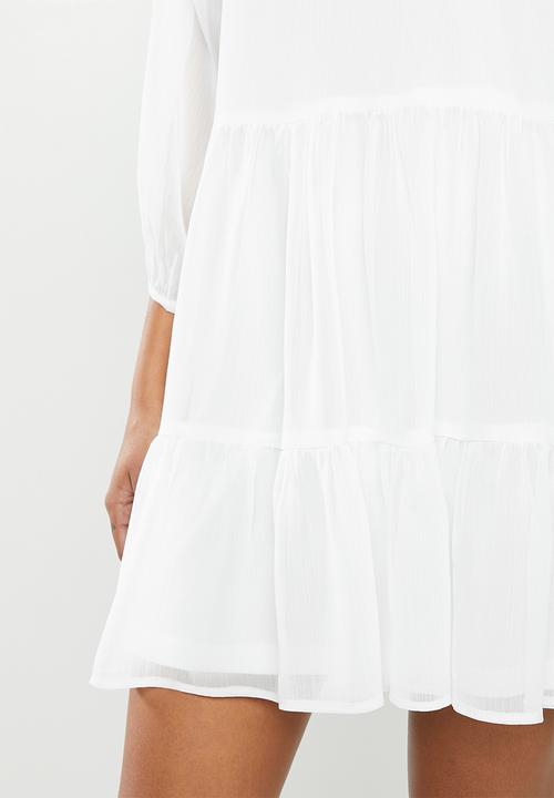 MILLA - Pie crust mini dress - ivory