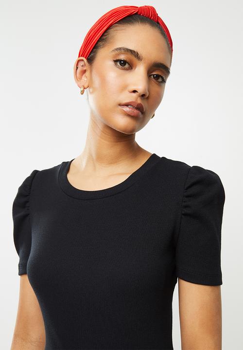 Blake - Ribbed bodycon mini dress - black