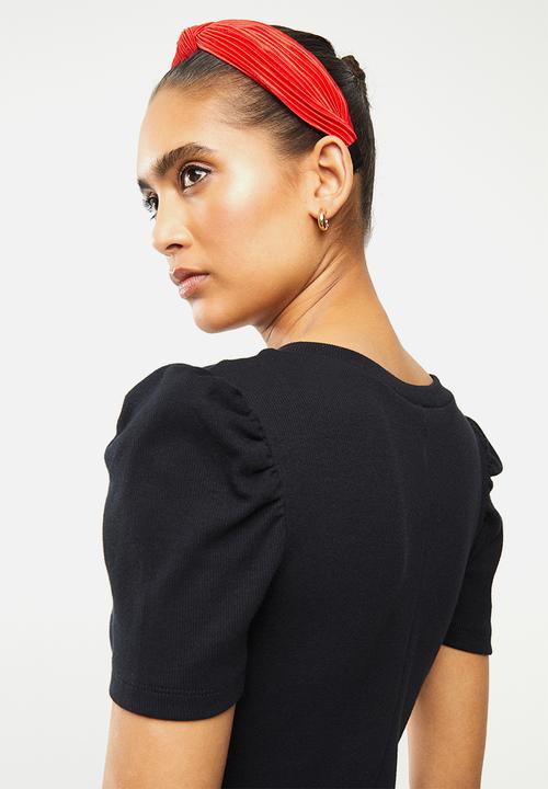 Blake - Ribbed bodycon mini dress - black
