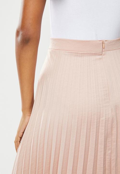 MILLA - Pleated wrap midi skirt - rose dust
