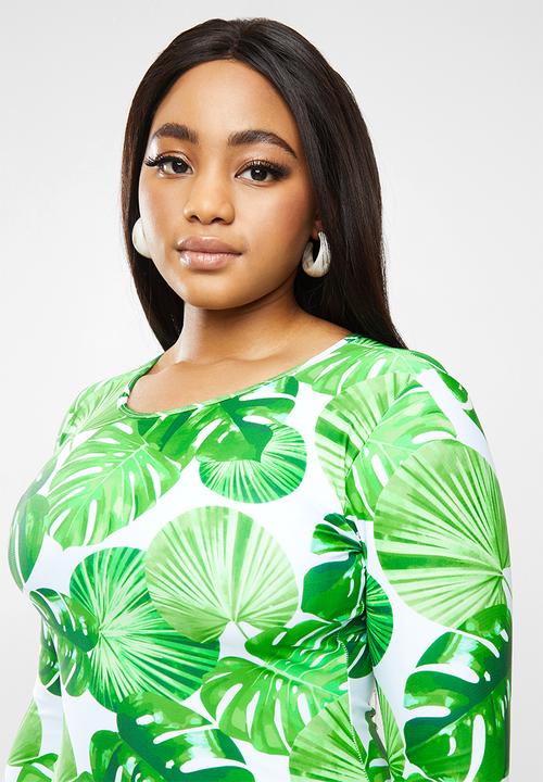 Bacon Bikinis - Long sleeve swimsuit - green & white